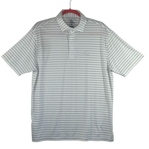 rhoback Other - Rhoback Men's M Performance Golf Casual Stretch Polo Shirt White Black Striped
